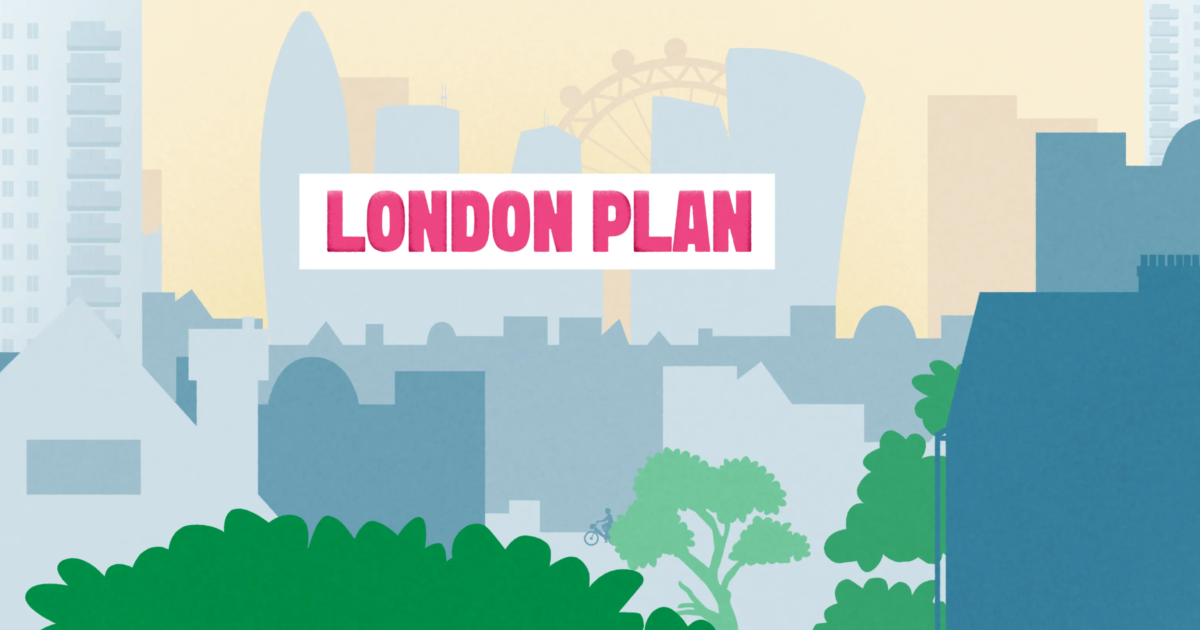 New apartment blocks under construction in London